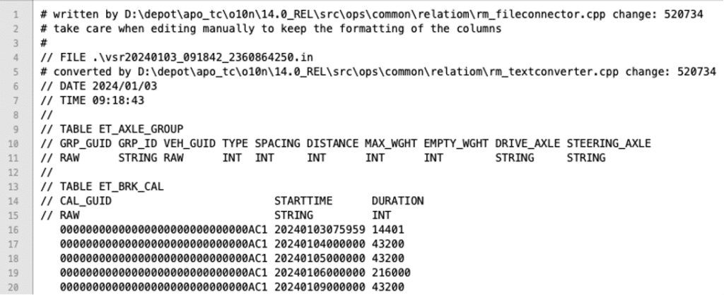 Optimizer input file