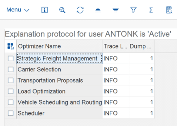 Enabling optimizer log