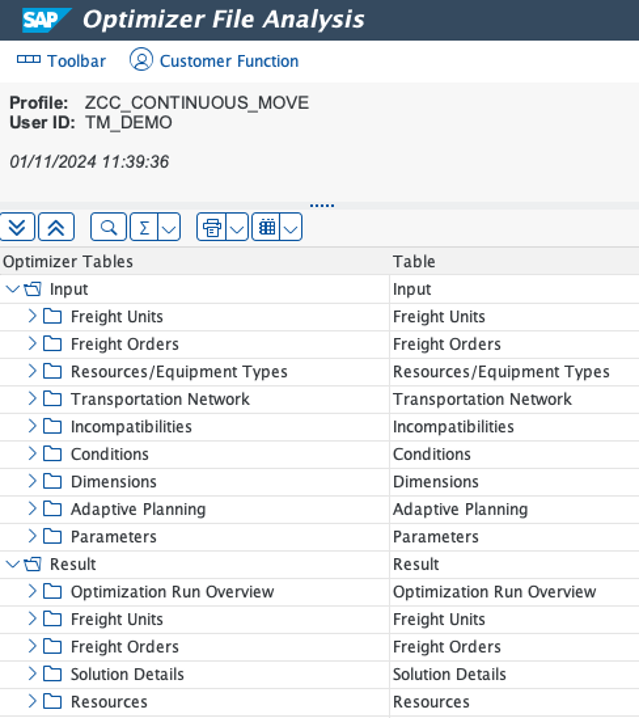 Optimizer file analysis