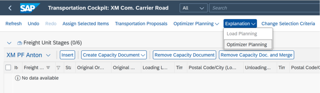 Accessing Optimizer logs from Transportation Cockpit